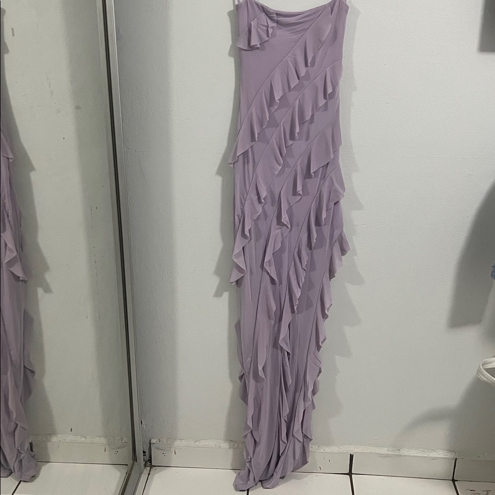 Wildfox Lilac Ruffle Maxi Dress - Picture 3 of 4